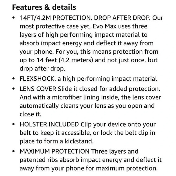 Tech21 Evo Max Phone Case for iPhone X & XS Belt Holster Lens Cover Heavy Duty - Picture 10 of 10